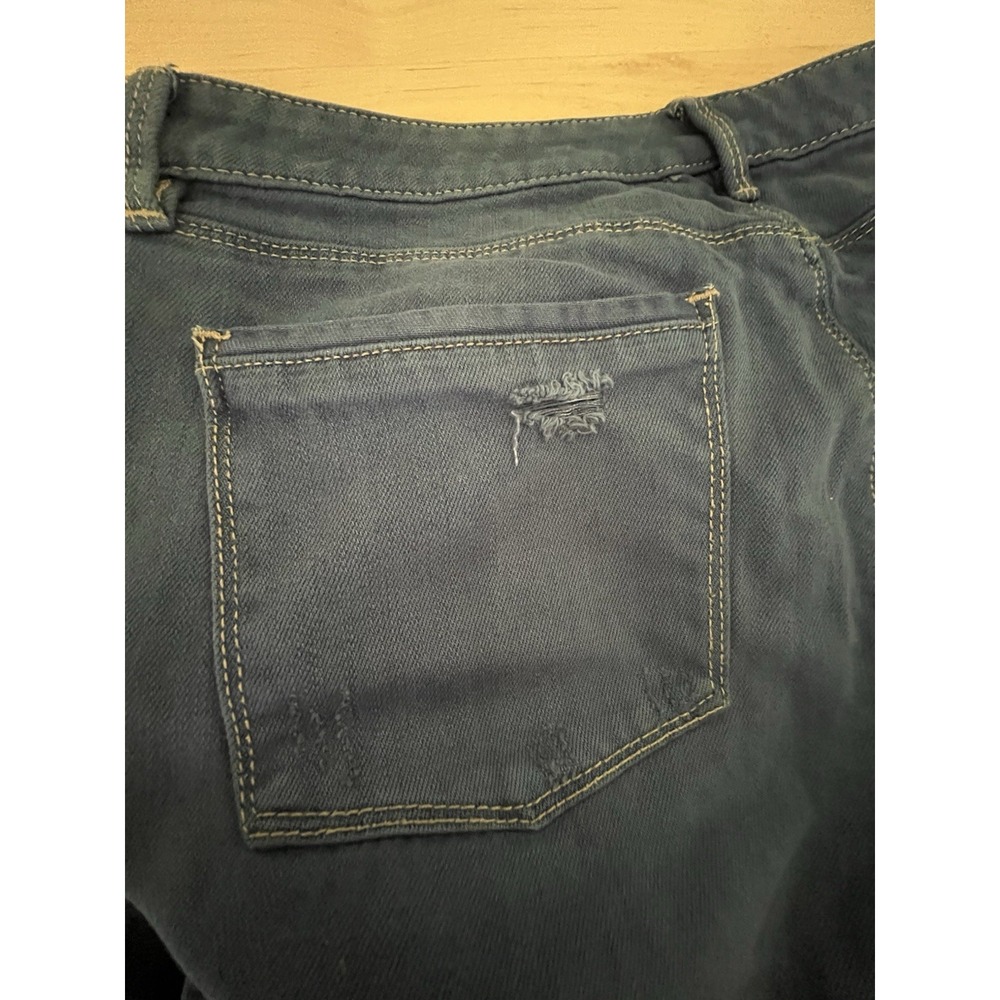 White House Black Market Girlfriend SZ 10 Embroidered Straight Leg Denim Jeans - Picture 9 of 12